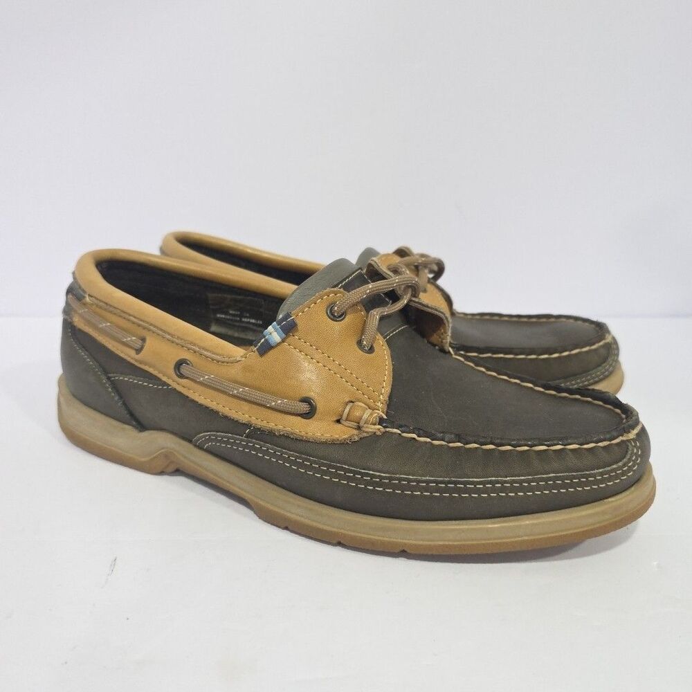 Sebago Docksides Shoes Men's Size 9 Brown/Tan Leather Boat Deck Nautical Classic